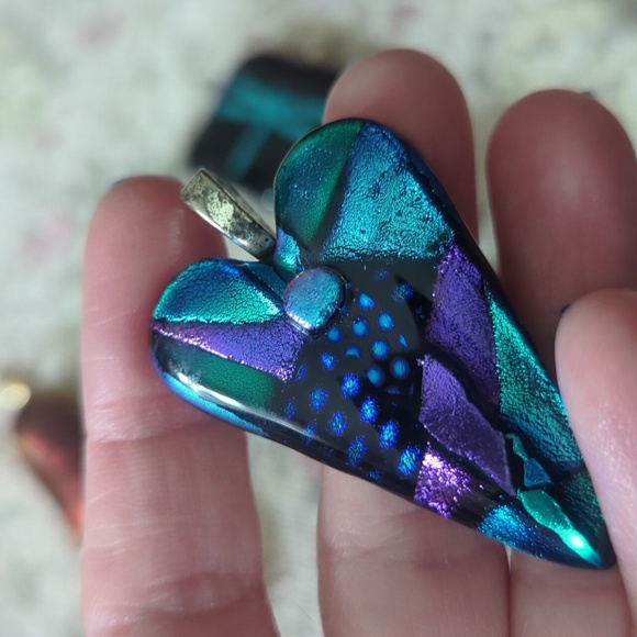 Fused, Dichroic, Fire Polish and Art Glass Pendants - Picture 8 of 12